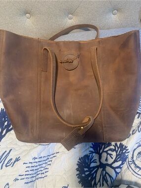 BaseballFan vintage leather tote